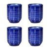 4Pcs Japanese Style Blue Ceramic Teacups Small Straight Wine Cups 150ML