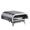 Outdoor Pizza Oven, 12 in Propane Gas Pizza Maker, Portable Pizza-Cooker with Electric Rotation, Thickened Pizza-Stone, Carry Bag