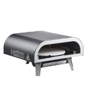 Outdoor Pizza Oven, 12 in Propane Gas Pizza Maker, Portable Pizza-Cooker with Electric Rotation, Thickened Pizza-Stone, Carry Bag