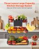 3 Tier Fruit Basket Bowl Kitchen Countertop Storage Stand Holder Banana Hanger