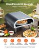 Outdoor Pizza Oven, 12 in Propane Gas Pizza Maker, Portable Pizza-Cooker with Electric Rotation, Thickened Pizza-Stone, Carry Bag