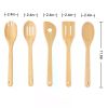 5pk Bamboo Spoons for Cooking, Kitchen Essential Tools Set
