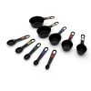 Professional 10 Piece Plastic Nesting Measuring Cup and Spoon Set Black